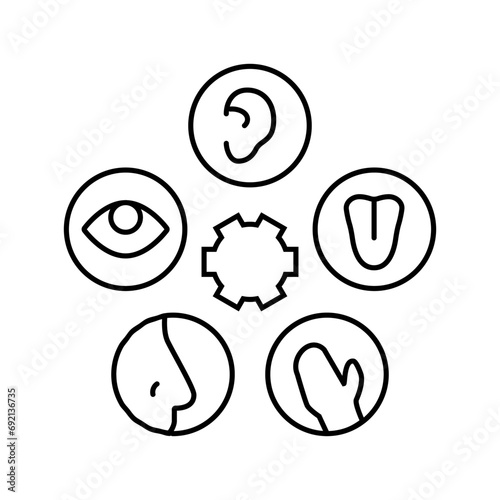 sensory integration occupational therapist line icon vector. sensory integration occupational therapist sign. isolated contour symbol black illustration