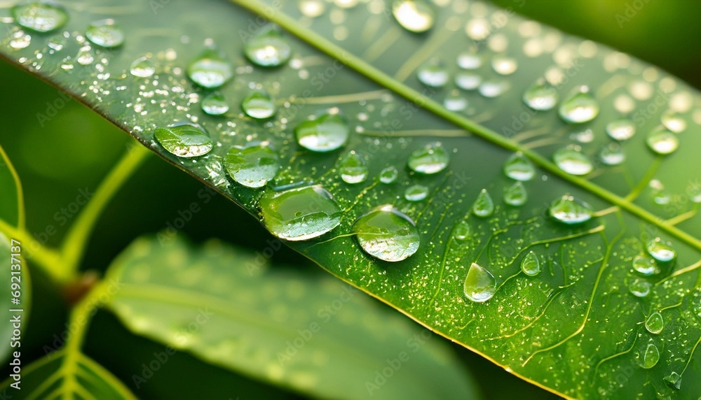morning dew on green leaves suitable as background or banner morning dew on green leaves suitable as background or banner
