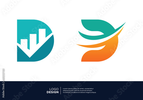 Set of letter D business logo design inspiration.