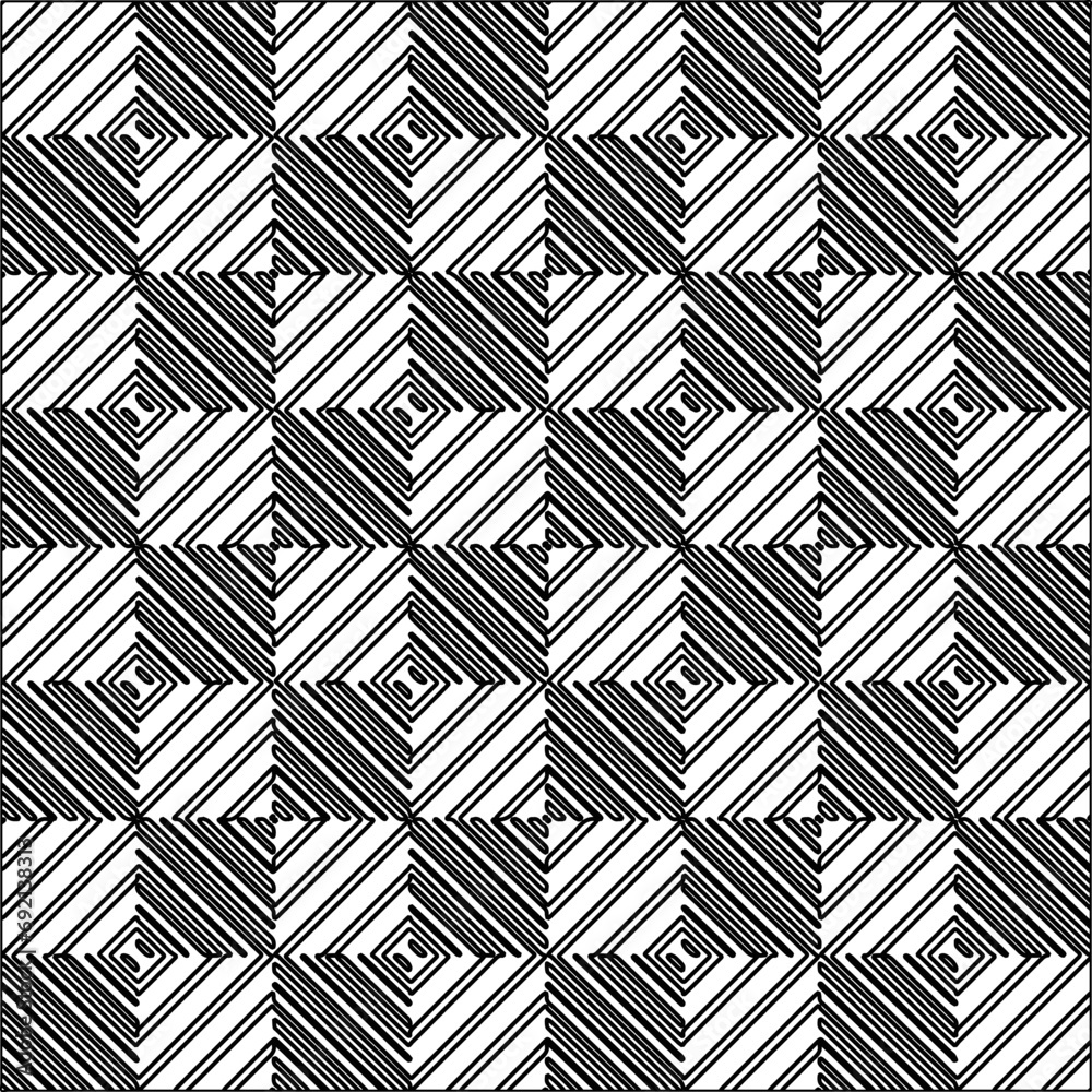 Figures from lines.Black pattern on white wallpaper for web page, textures, card, poster, fabric, textile. Abstract background.Repeating background image.White texture. Lines form shapes. Figures from lines.Black pattern on white wallpaper for web page, textures, card, poster, fabric, textile. Abstract background.Repeating background image.White texture. Lines form shapes.