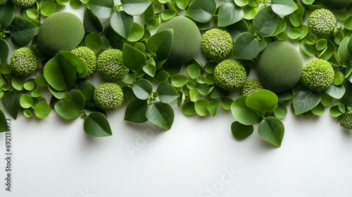 Verdant Array: Lush Greenery and Spherical Forms Creating Nature's Vibrant Texture Display photo