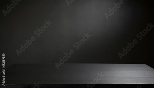 black table in the dark background