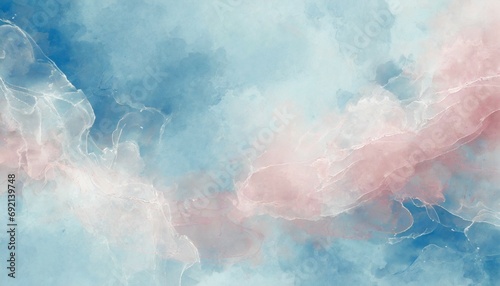 abstract watercolor paint background illustration pastel soft pink blue color with liquid fluid marbled paper painting texture banner texture generative ai © Emanuel