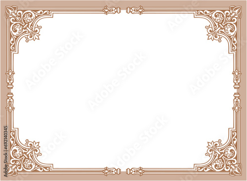 vintage frame with ornament, frame for a text and photo vector illustration