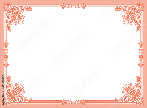 vintage frame with ornament, frame for a text and photo vector illustration