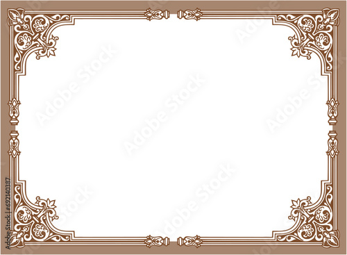 vintage frame with ornament, frame for a text and photo vector illustration