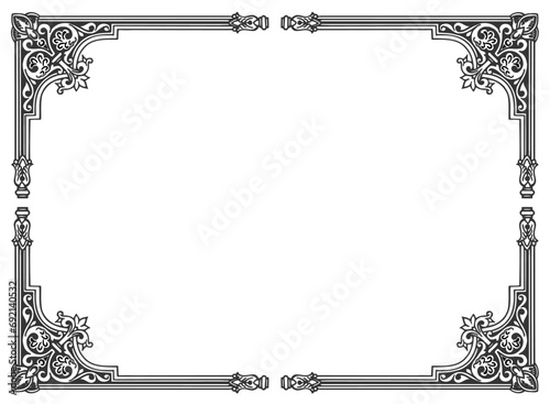 vintage frame with ornament, frame for a text and photo vector illustration