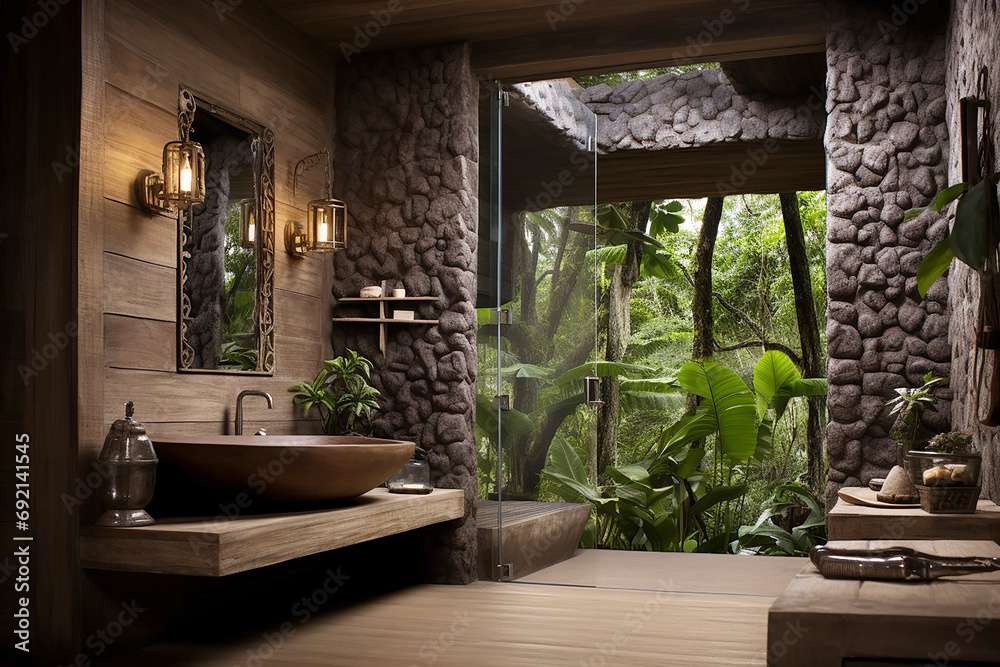 Bathroom, oasis of sustainability, utilizing cutting-edge water-saving technologies for a mindful bathing experience Bathroom, oasis of sustainability, utilizing cutting-edge water-saving technologies for a mindful bathing experience