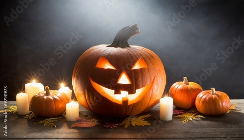 glowing halloween pumpkin background