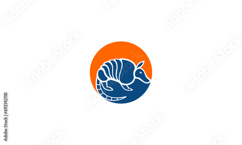 armadillo icon logo design vector