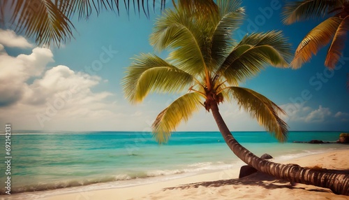 palm tree on the tropical beach © Emanuel