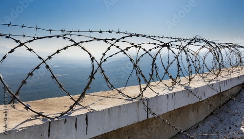 barbed wire on