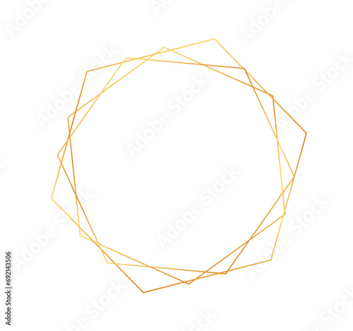 Abstract White Background With Gold Frame