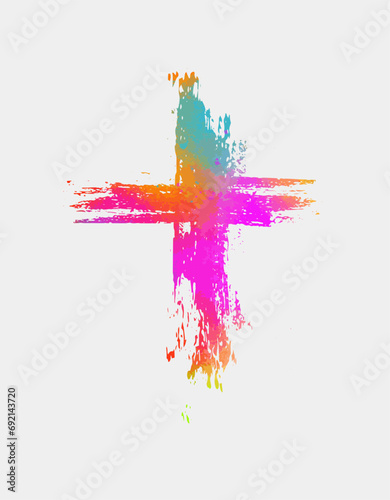 Hand drawn christian cross signs. Brush painted black icons. hand drawing. Not AI. Vector illustration