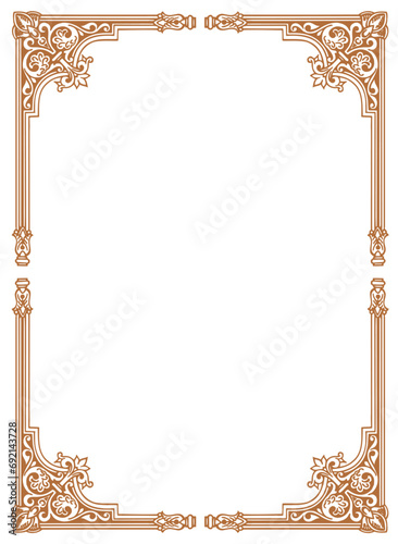 vintage frame with ornament, frame for a text and photo vector illustration
