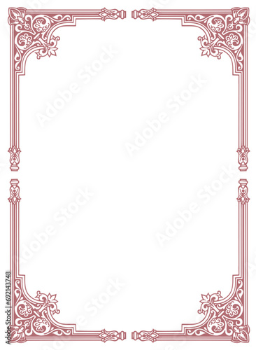vintage frame with ornament, frame for a text and photo vector illustration