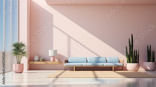 Concepto de diseño de interior de una vivienda. Arquitectura y habitabilidad. Generado por IA. photo