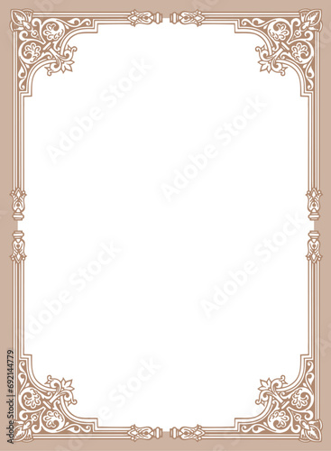 vintage frame with ornament, frame for a text and photo vector illustration