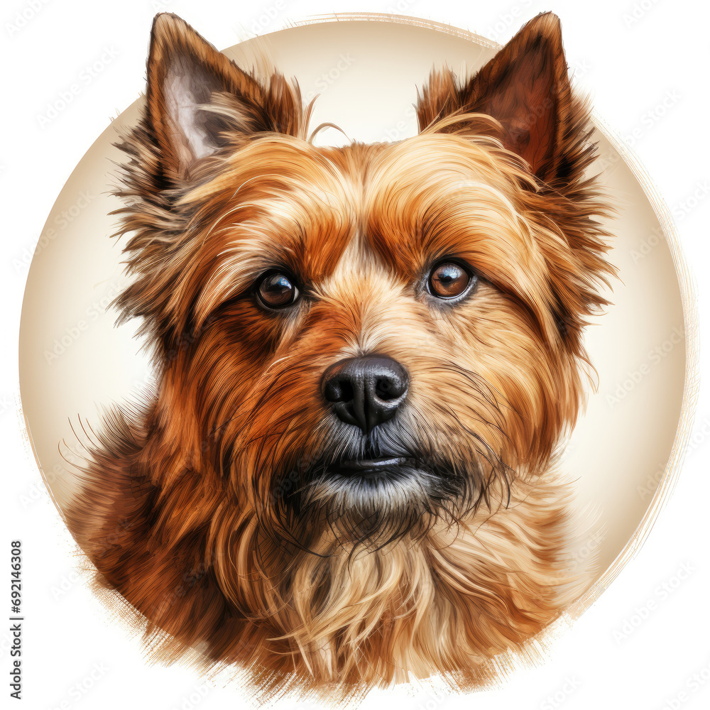 Naklejka premium watercolor Australian Terrier clipart, Generative Ai