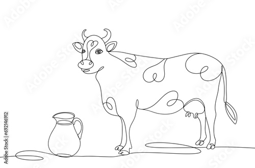 Cow. Milk. One line