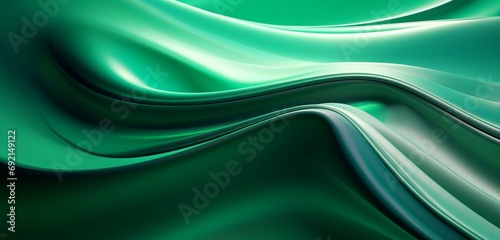 Extreme close-up of abstract blurred metal  emerald green and metallic silver hues  in the style of gradient blurred wallpapers  