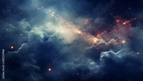 Night sky - Universe filled with stars, nebula and galaxy, ai art illustrations