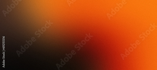 Abstract noise gradient orange and black background. Color palette, colorful multi-color pattern with a soft noise effect. Holographic blurred grainy gradient banner texture