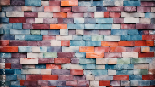 A Colorful Brick Wall With Different Colors