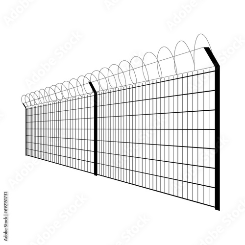 prison fence with barbed wire