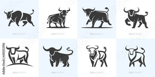 Moderne minimalistische Stiere | Vektorgrafik-Bündel für Firmenlogos und Brand Identity