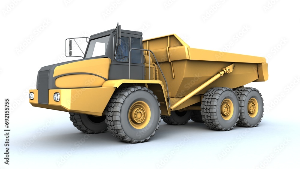 3d illustration of dump truck
