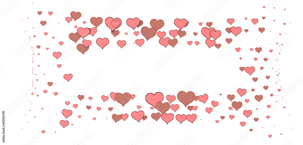 Red heart love confettis. Valentine's day falling Red heart love confettis. Valentine's day falling