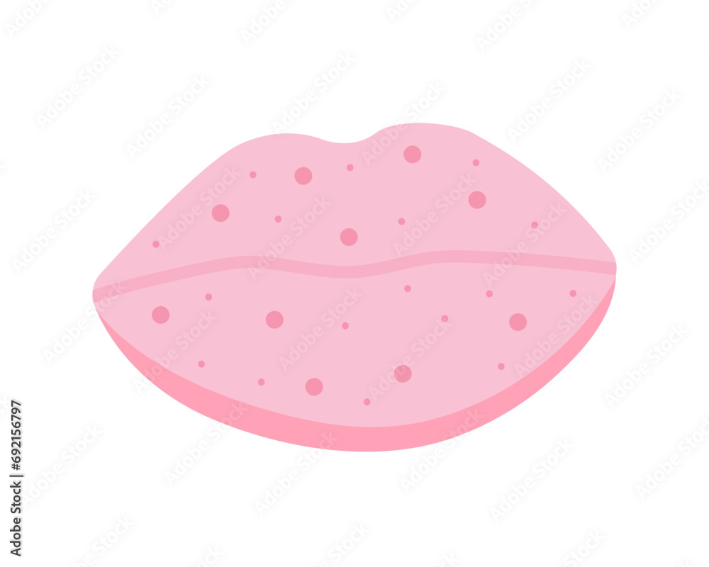 Bath bomb pink lips shape vector clipart Bath bomb pink lips shape vector clipart