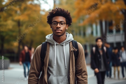 Beautiful african american student boy in college campus © Alina