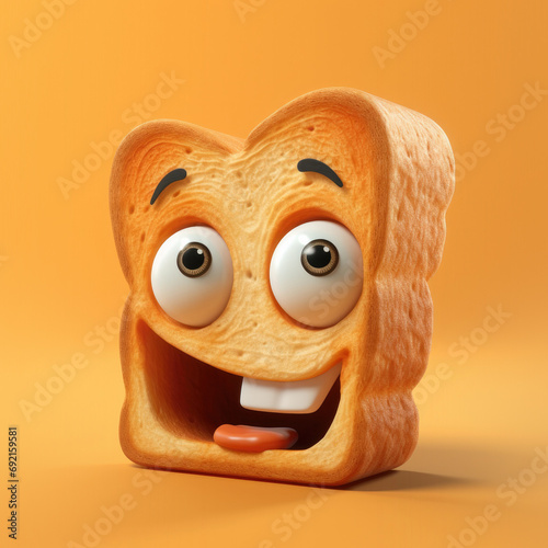 Cute Cartoon Bread Chararcter © JJAVA