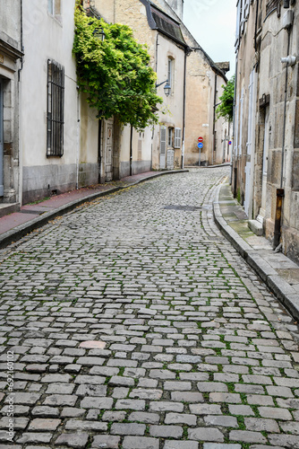 old empty stone street in the old town