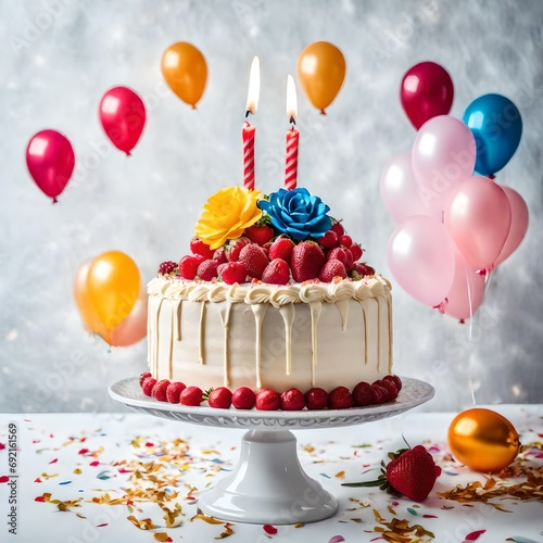 birthday cake with candles generative AI tool
