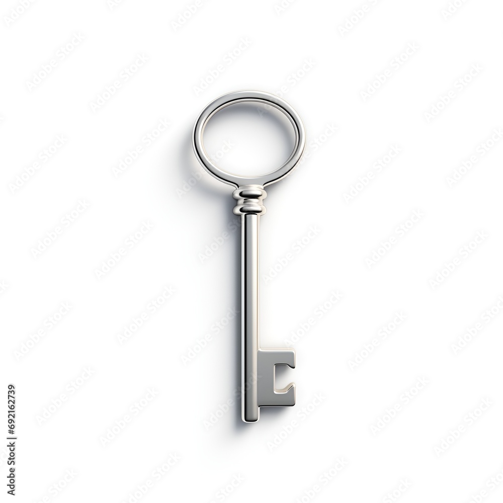 3D Key Icon on White Background 3D Key Icon on White Background