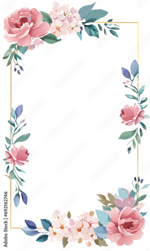 frame, flower, floral colorful