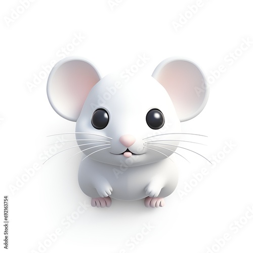 3D Mouse Icon on White Background © Mauro