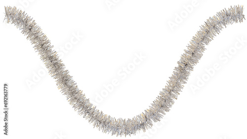 Tinsel 3d rendering. Merry Christmas.