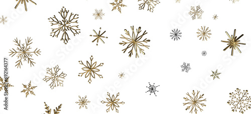 Whirling Snowstorm: Astonishing 3D Illustration Depicting Descending Festive Snowflakes