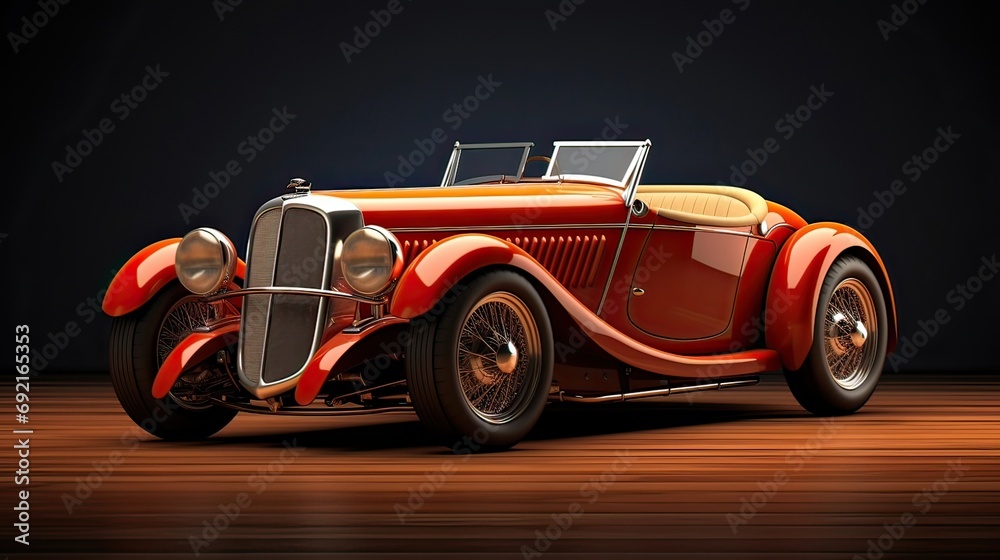 Detailed vintage automobile with timeless beauty. Classic design, exquisite craftsmanship, automotive elegance, collectible classic. Generated by AI.
