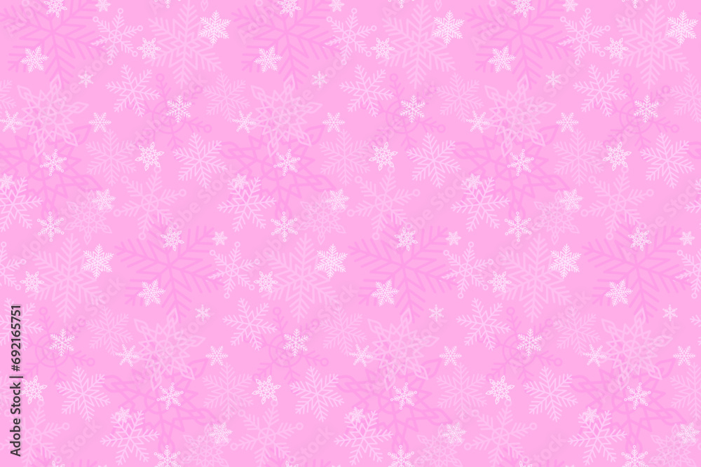 Pink Snowflakes Vector Winter Seamless Pattern. Endless Background for Christmas Wrapping Paper Pink Snowflakes Vector Winter Seamless Pattern. Endless Background for Christmas Wrapping Paper