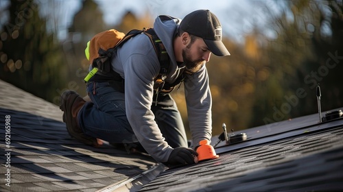 Skillful, thorough, roofing repair, weatherproofing, maintenance, protection, leak prevention, craftsmanship, renovation, home enhancement. Generated by AI.