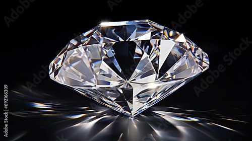 A radiant crystal-clear diamond  shining with timeless elegance. Sparkling  flawless  precious gem  luxury  elegance  impressive. Generated by AI.