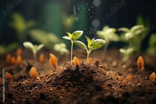 A garden of idea seeds being planted in the fertile soil of curiosity, ready to sprout into creative fruition. Concept of cultivating creativity. Generative Ai.