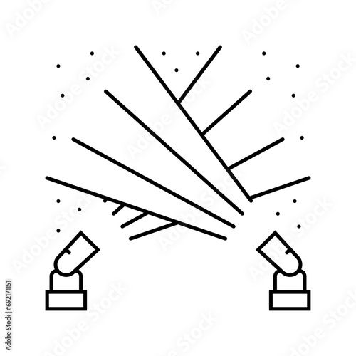 strobe lights disco party line icon vector. strobe lights disco party sign. isolated contour symbol black illustration