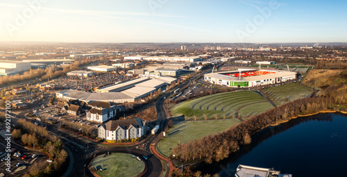 Fotografie Aerial view of the Lakeside Village area of Doncaster, UK