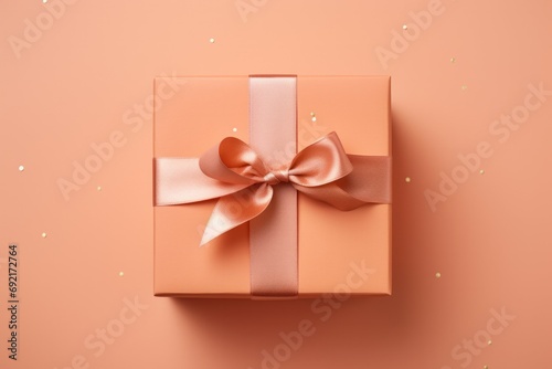 Peach fuzz gift box with ribbon 